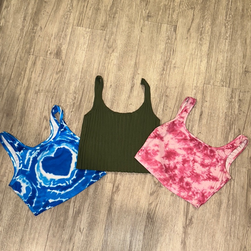 Stylish Women's Cropped Tank Tops - Blue, Green, Pink